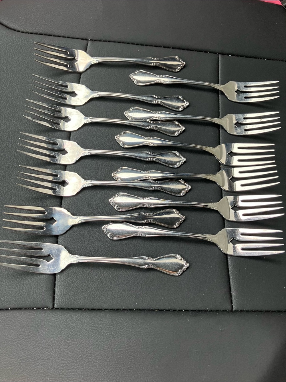 13 Oneida Chateau Salad Forks  Oneidacraft Deluxe Stainless Flatware